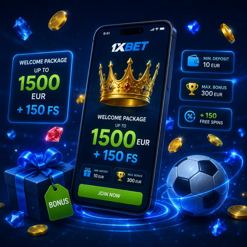 1xbet casino welcome bonus in app